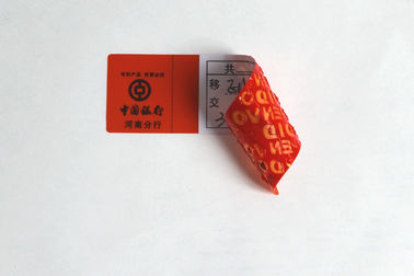 Non Transfer Void Open Warranty Security Seal Label Tamper Evident Sticker For Bank